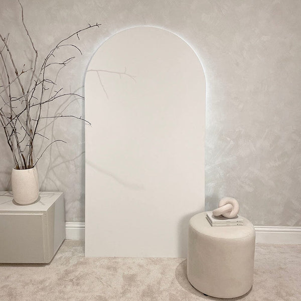 Halo White Primed 190cm Arched Wall Mounted Backlit LED Art Accessories 