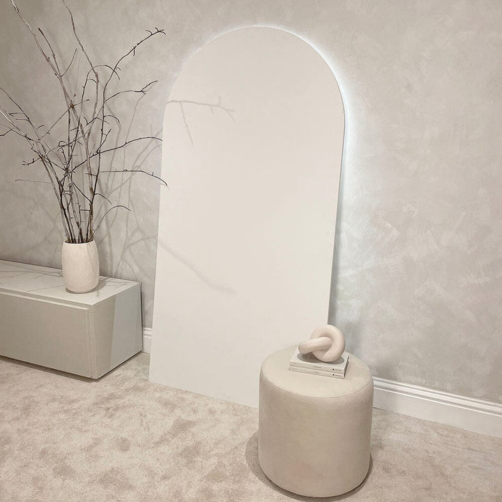 Halo White Primed 190cm Arched Wall Mounted Backlit LED Art Accessories 