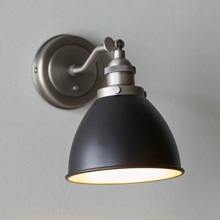 Hansen Silver & Black Wall Light Lighting 