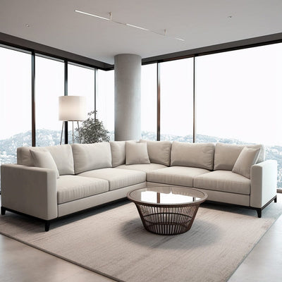 Harmony Cream Velvet Sofa Range With Black Wooden Plinth 