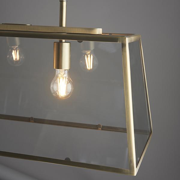 Harrison Antique Brass 3 Bulb Pendant Ceiling Light Lighting 