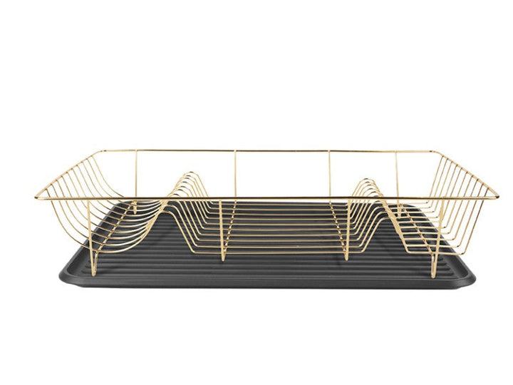 STYLED SETTINGS Gold Dish Drying Rack, 2 Tier Dish Drying Rack - Large Dish  Rack and Drainboard Set, Dish Drainers for Kitchen Counter- Gold Dish Rack  with Easy…