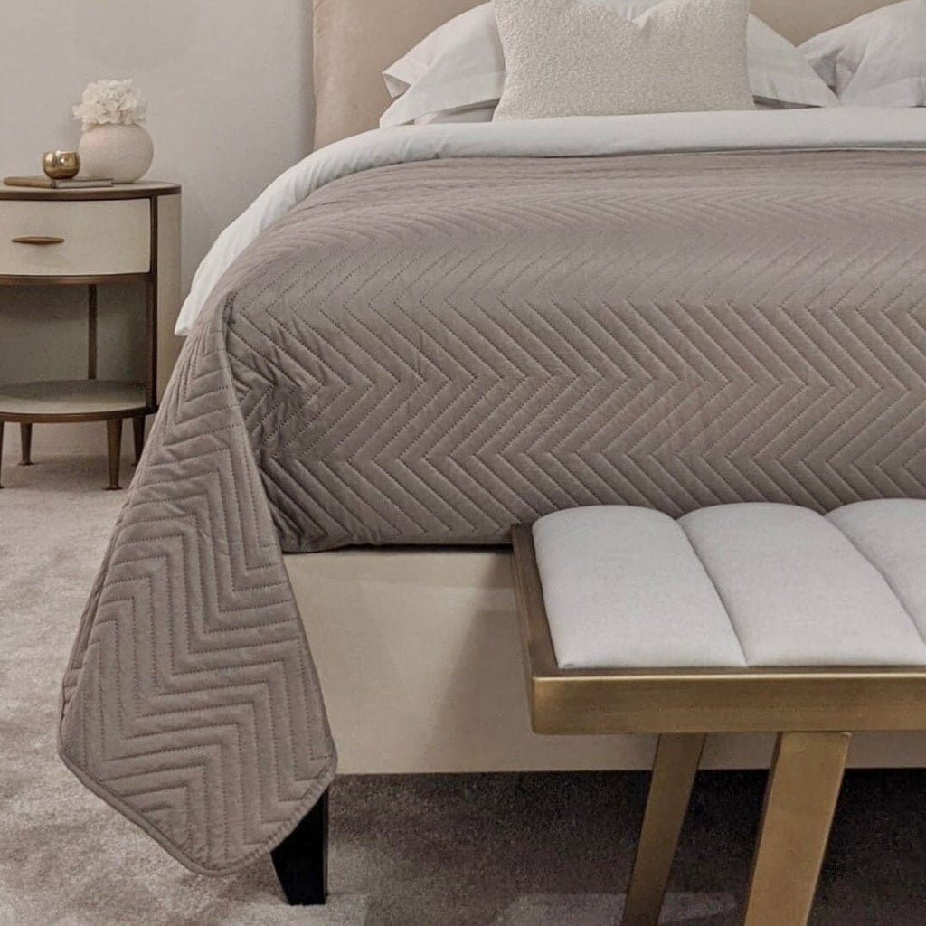 Hugo Oatmeal Quilted Bedspread