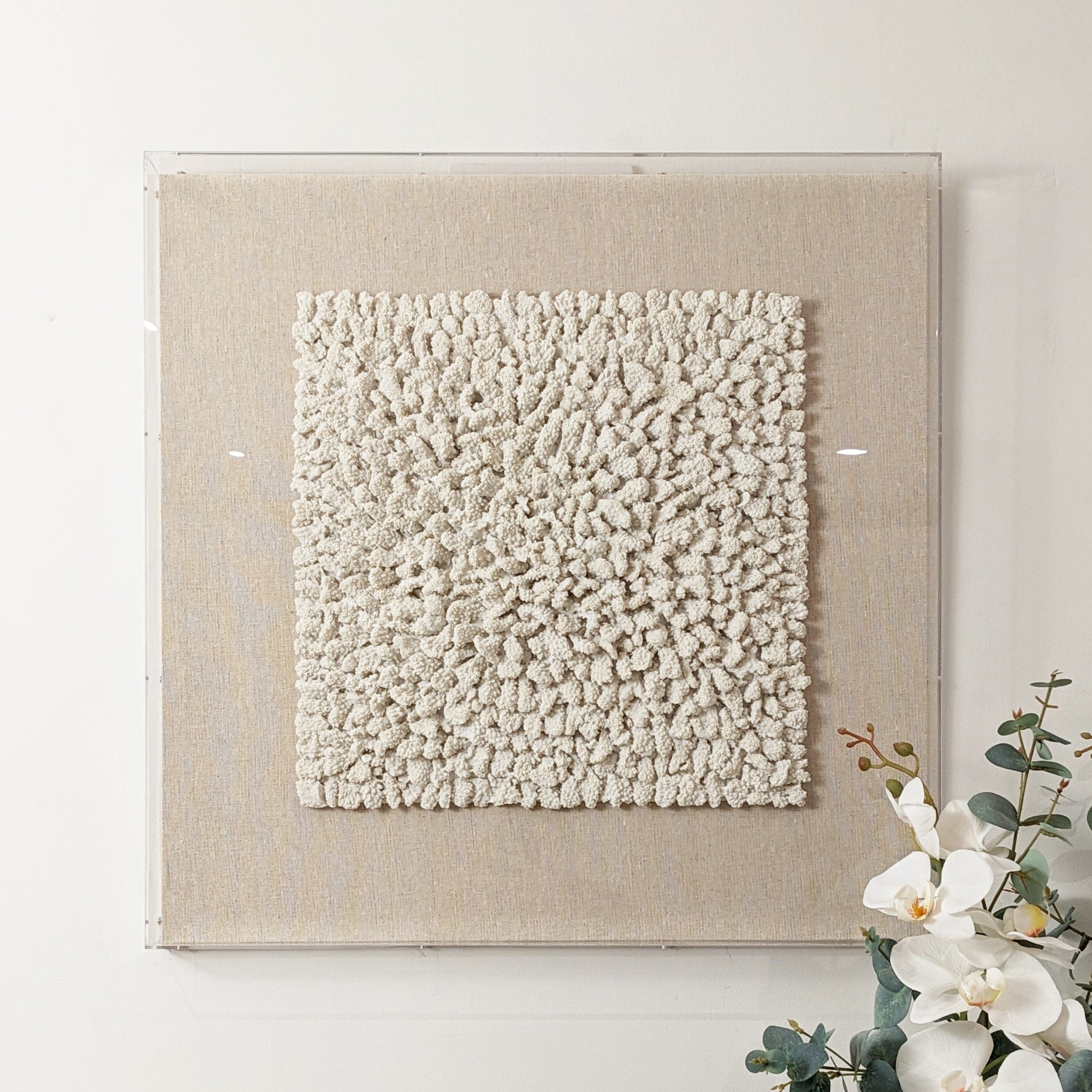Idyllic Neutral Coral Boxed Wall Art - 60x60cm Accessories 