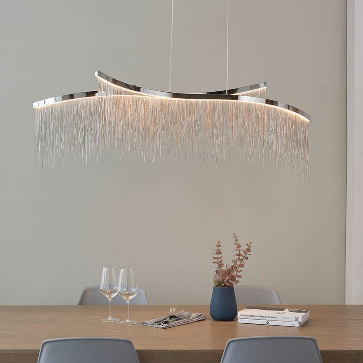 Illusion Silver 2 Light Pendant Ceiling Light Lighting 