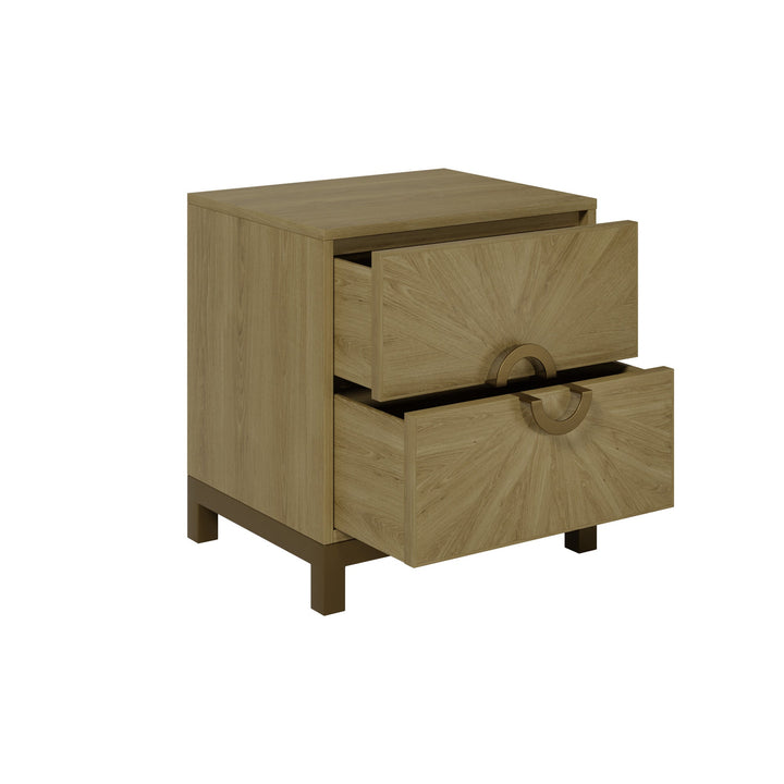 Isadore Premium Wood & Gold Bedside Table End and Side Table 