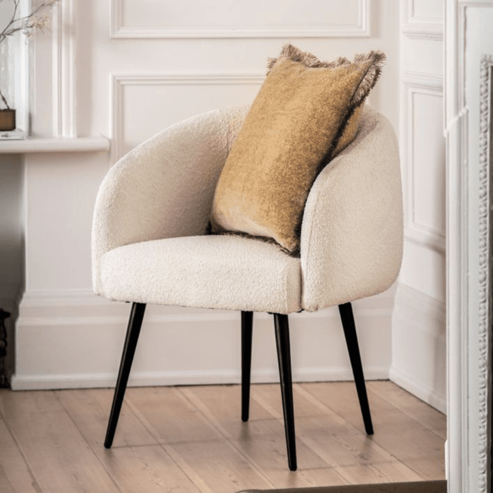 Isola Boucle Cream Black Accent Chair