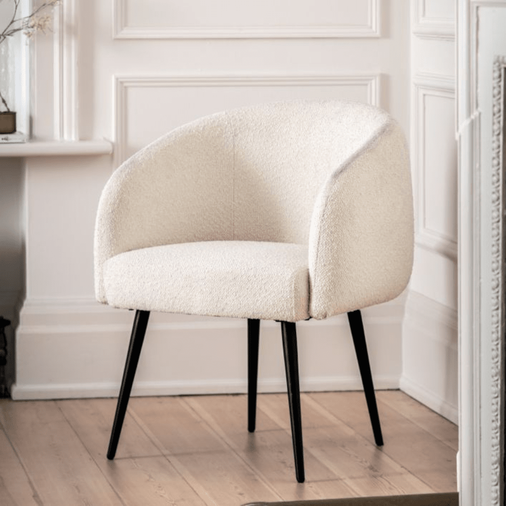 Isola Boucle Cream & Black Accent Chair Chair 