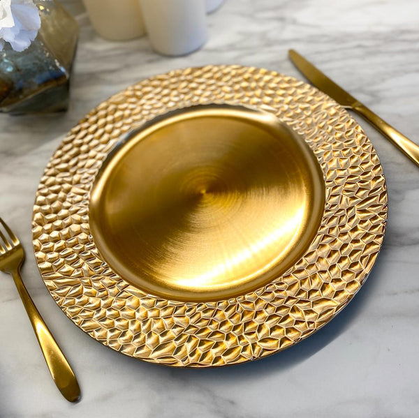 Ivo Gold Hammered Charger Plate Kitchen 