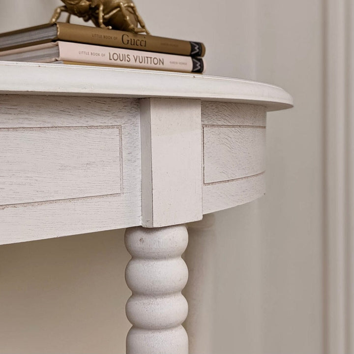Ivy White Half Moon Console Furniture 
