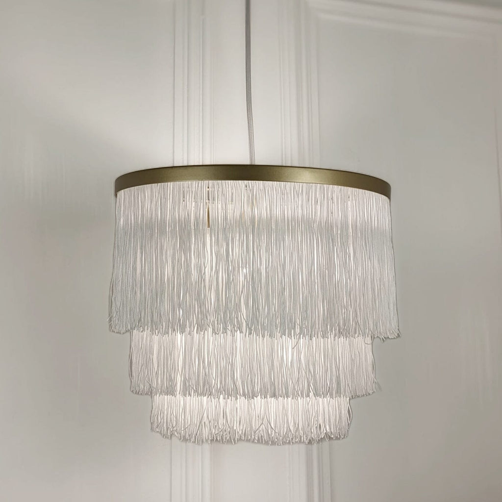 Jessamine Gold & Medium Fringed Pendant Ceiling Light