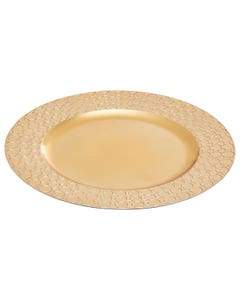 Josie Gold Charger Plate with Patterned Rim Kitchen 