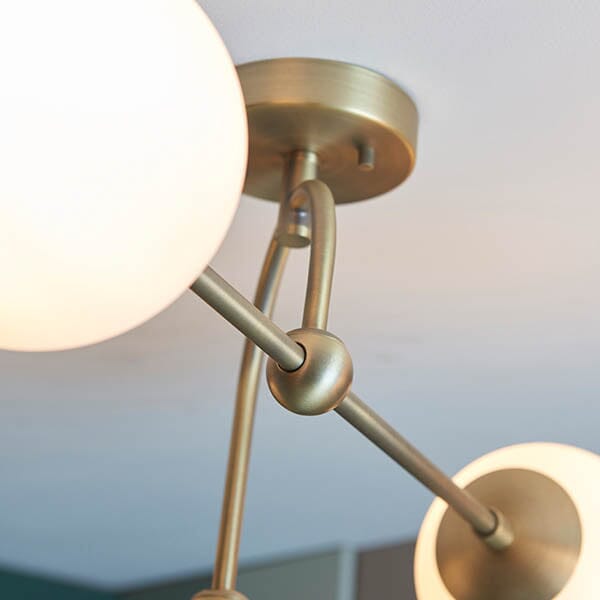 Juniper Semi Flush Antique Brass Ceiling Light Lighting 