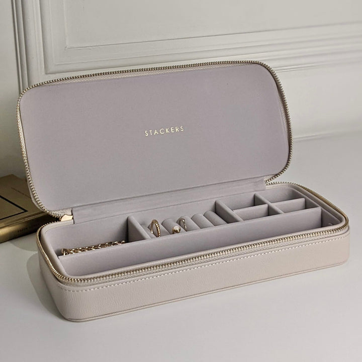 Kailani Oatmeal Luxury Zipped Jewellery Box Accessories 