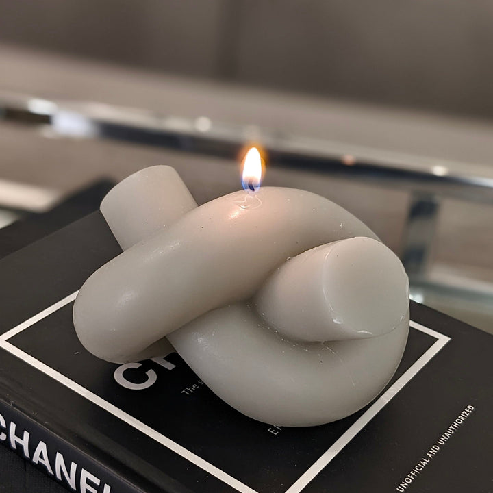 Kamila Grey Decorative Knot Candle Candle 