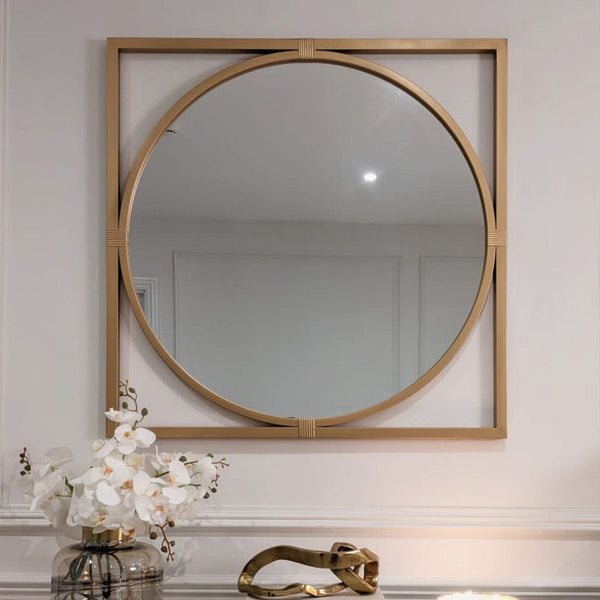 Karter Large Gold Square Wall Mirror Accessories 