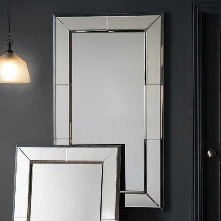 Kempsford Large Silver Rectangular Wall Mirror Mirror 