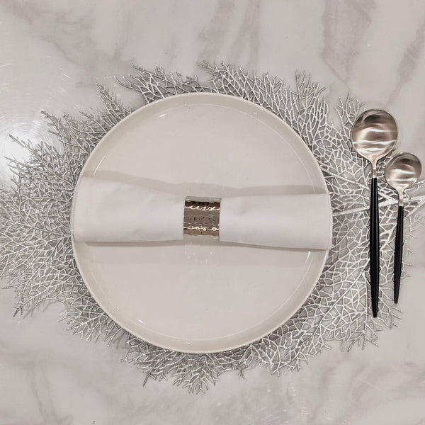 Kennedy Silver Leaf Placemat Kitchen 