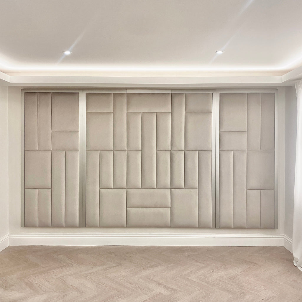 Kensington Smoke & Silver Premium Abstract Headboard Wings
