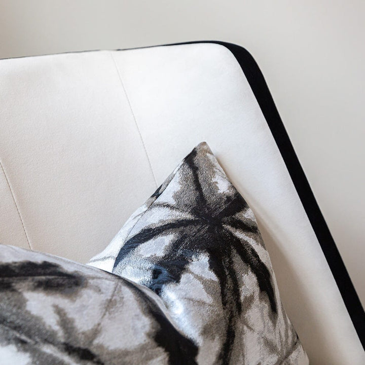 Knightsbridge Cream Velvet Accent Chair With Black Piping MTO Sofa 