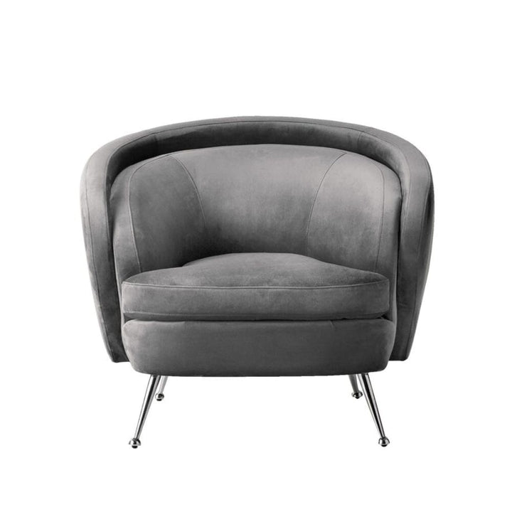 Lamezia Grey Velvet Tub Chair Chair 
