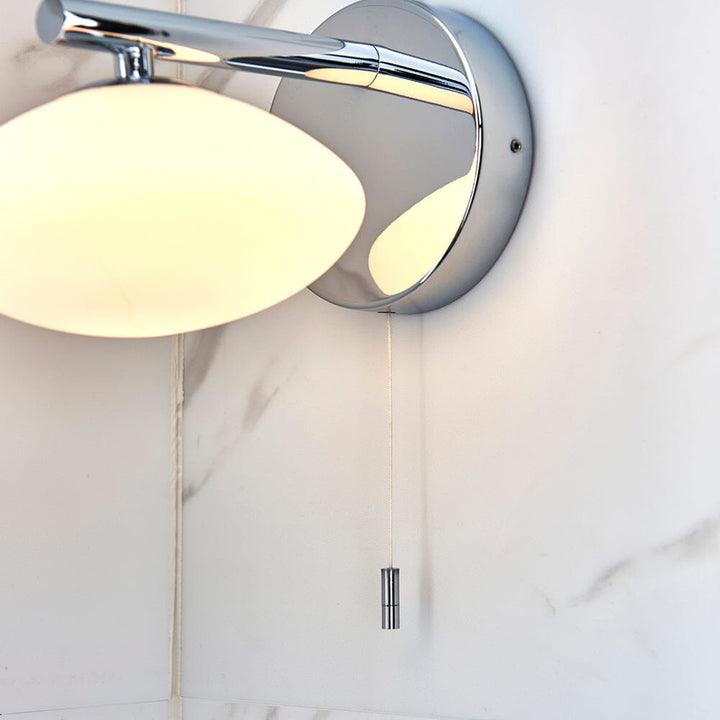 Lana Silver Wall Light with Opal Glass Lighting 