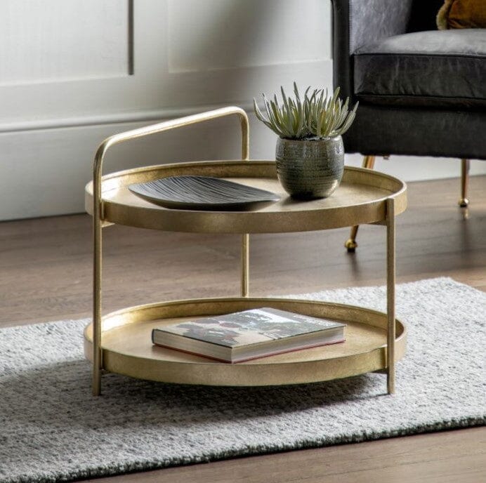 Langley Gold Round Coffee Table Coffee Table 