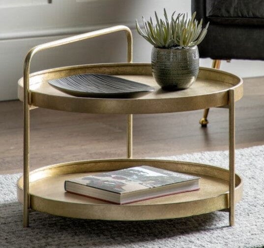 Langley Gold Round Coffee Table Coffee Table 