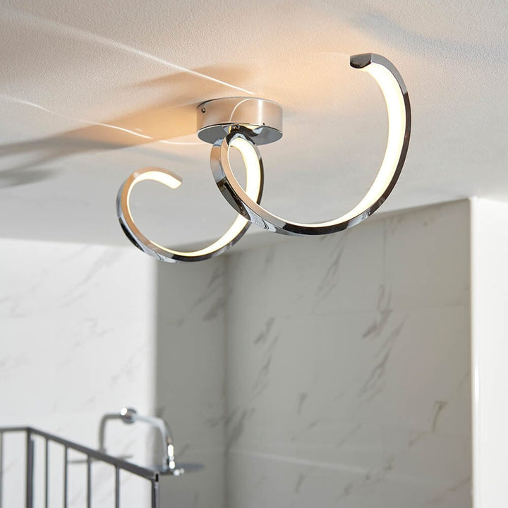 Lanie Silver Semi Flush Ceiling Light Lighting 