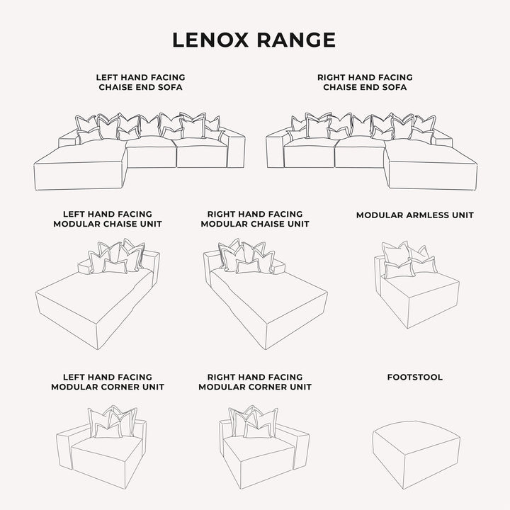 Lenox Shadow Grey Velvet Pillow Back Sofa Range Made to Order Sofa 