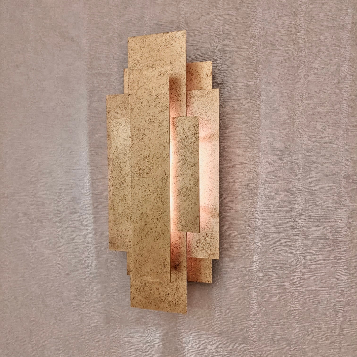 Leora Rectangular Gold Panel Wall Light Lighting 