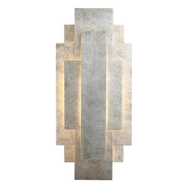 Leora Rectangular Silver Panel Wall Light Lighting 