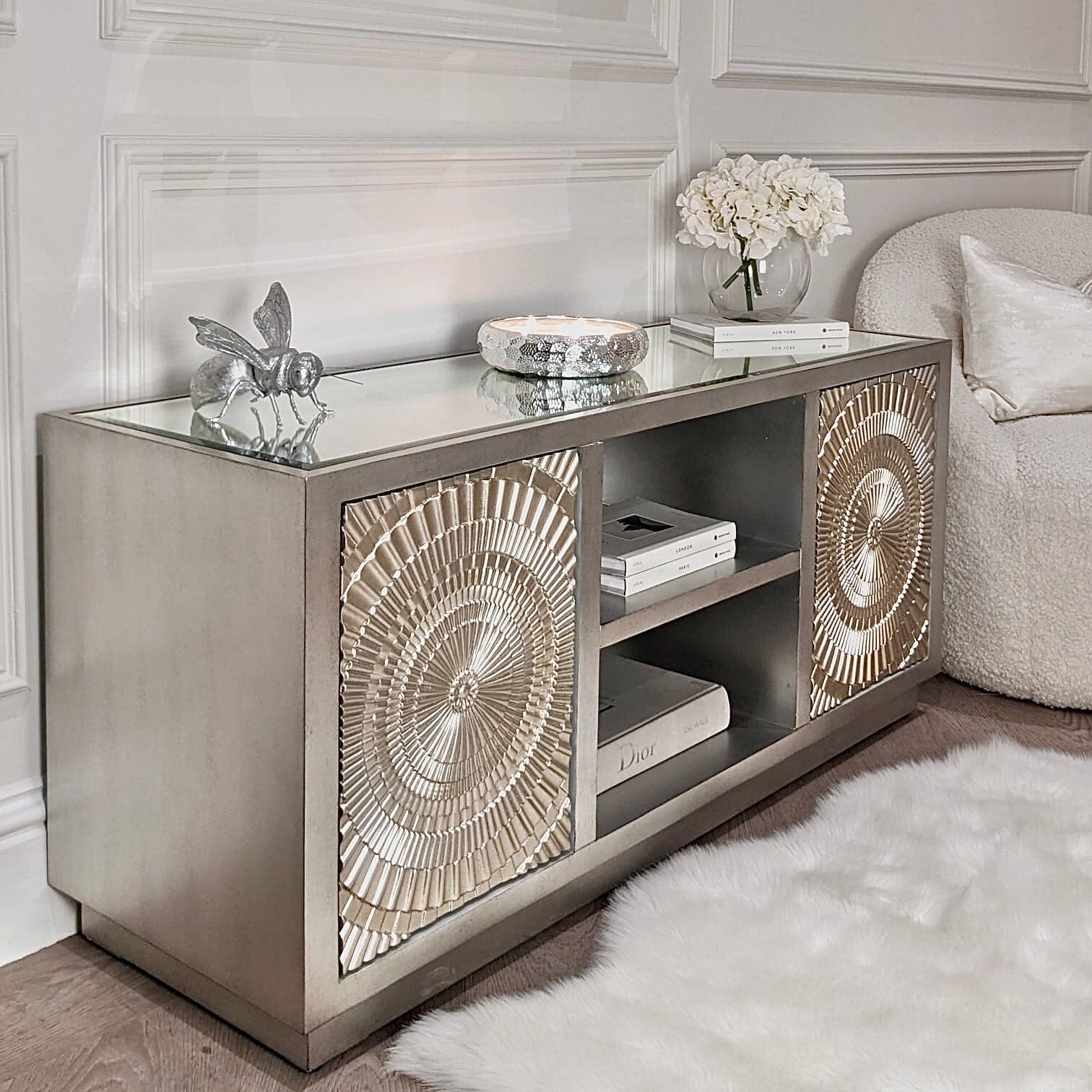 Leverette Silver Premium TV Unit Furniture 