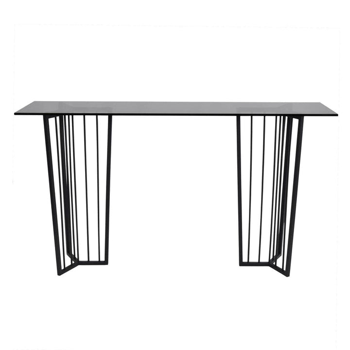Linden Black Metal & Tinted Glass Console Table Console Table 