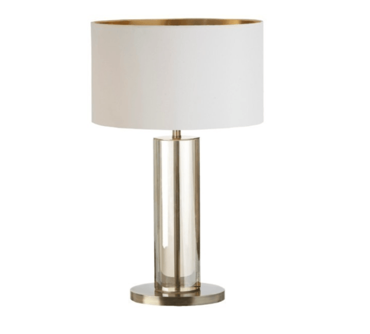 Lisle Medium Solid Glass & Gold Table Lamp Lighting 