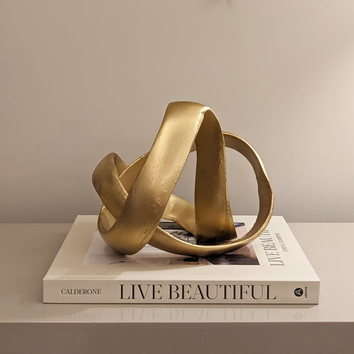 Live Beautiful Book & Gold Knot Ornament Accessories 