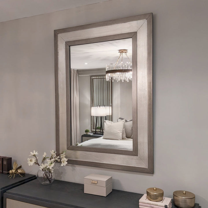 Lockett Luxury Silver & Bronze Rectangular Wall Mirror Accessories 