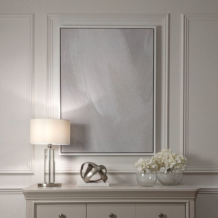 Louella Grey Abstract Canvas Wall Art - 100 x 75cm Art 