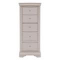 Louvre Taupe Wooden 5 Drawer Tall Chest Furniture 