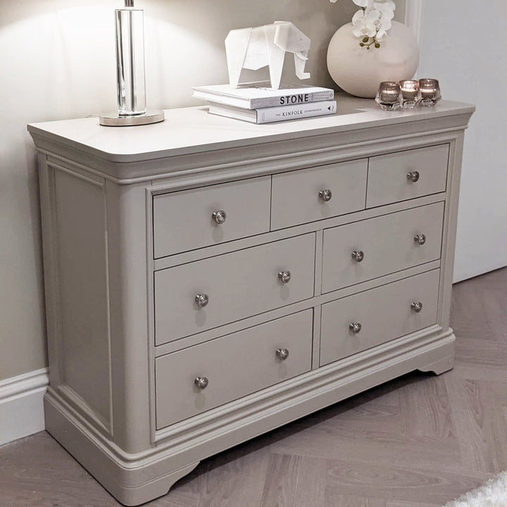 Louvre Taupe Wooden 7 Drawer Chest Furniture 