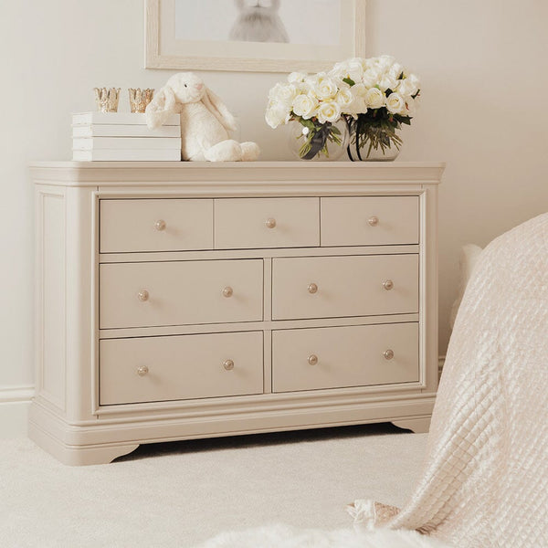 Louvre Taupe Wooden 7 Drawer Chest Furniture 