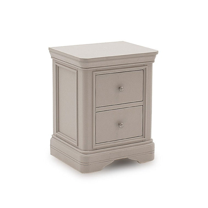 Louvre Taupe Wooden Bedside Table End and Side Table 