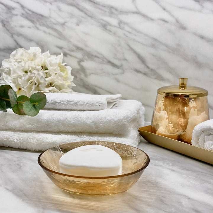 Lucia Amber Glass Soap Dish Bathroom 