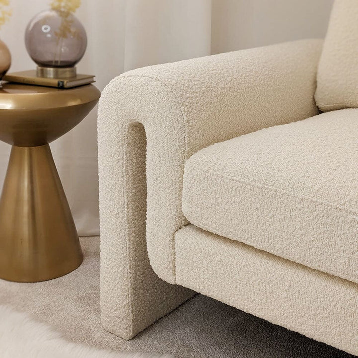 Lucia Ivory Boucle Accent Armchair Sofa 