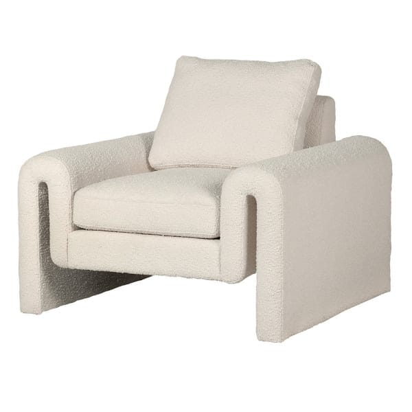 Lucia Ivory Boucle Accent Armchair Sofa 