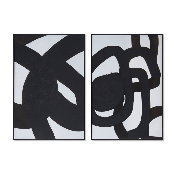 Lustra Set of 2 Black & White Abstract Wall Art Art 