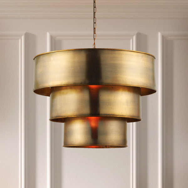 Lyndon Brass Pendant Adjustable Ceiling Light Lighting 