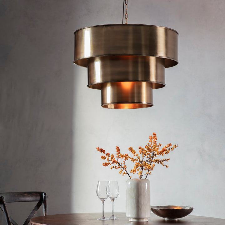 Lyndon Brass Pendant Adjustable Ceiling Light Lighting 