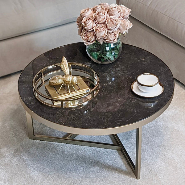 Lynx Marble & Champagne Coffee Table Coffee Table 