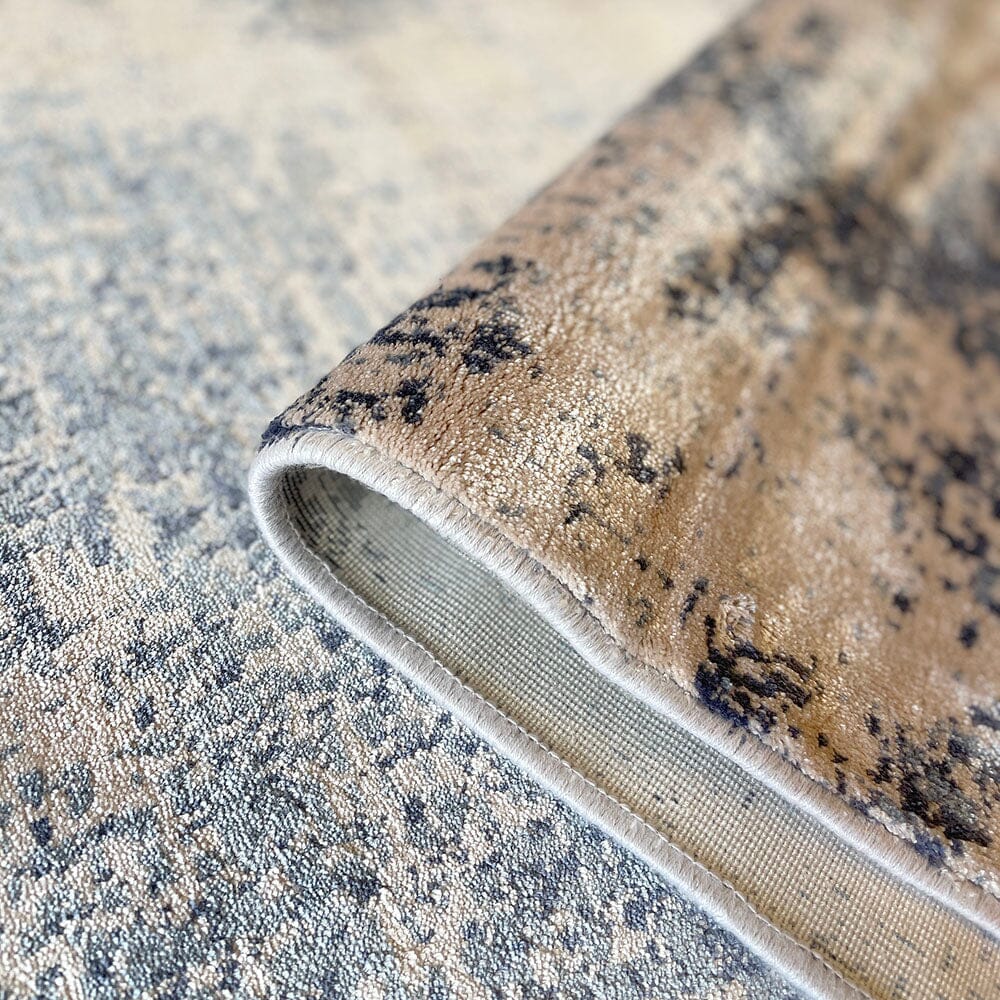 Margo Blue & Cream Abstract Rug Rowen Homes